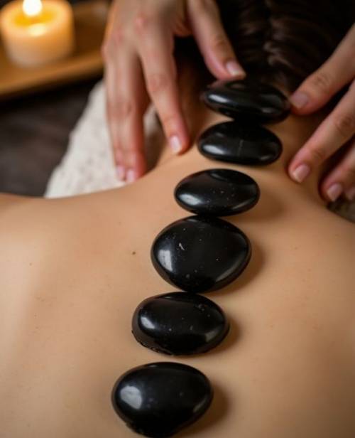 Massage 4 mains et pierres chaudes
